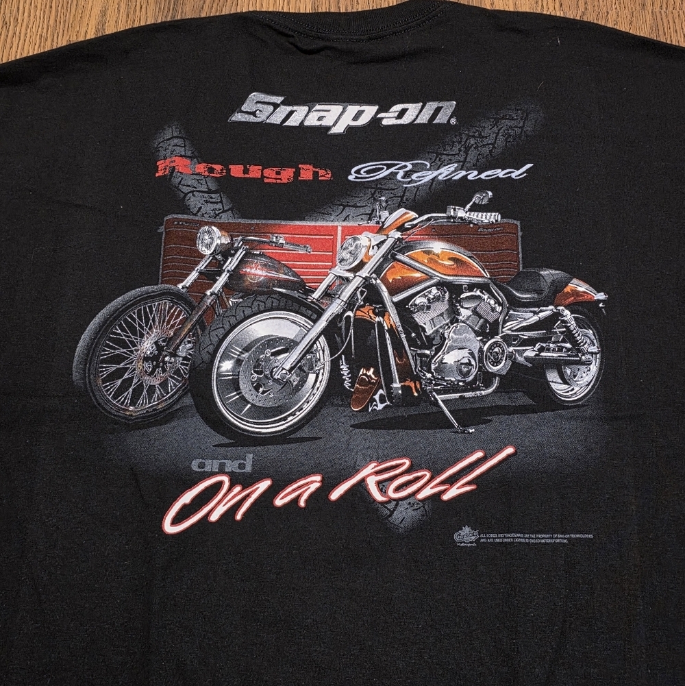 Vintage Snap-On Tools Biker T-Shirt M&O Heavyweight Biker Tee Mens Large D70
